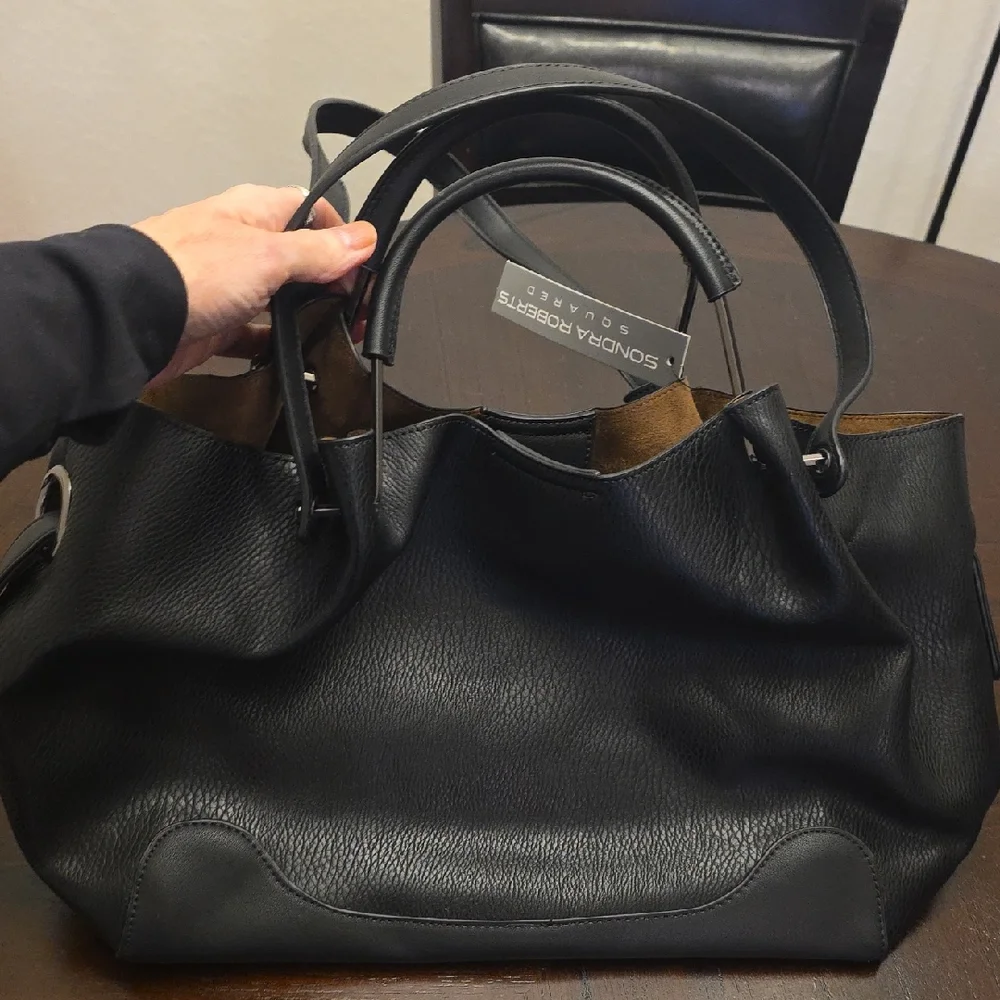 Sondra Roberts Elegant Black Tote - Picture 1 of 4